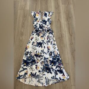 BAND OF THE FREE Floral Maxi Dress with Blue and Yellow Accents 🌺🌸